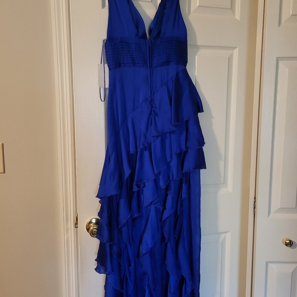 NWT- Elegant Blue Ruffled Women's Dress-HOMECOMING DANCE - Picture 5 of 9